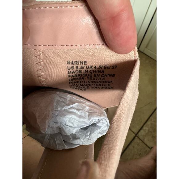 JustFab Womens Shoes Size 6.5 Karine Blush Pink Peep Toe Bootie Ties NEW Bows - Picture 12 of 12